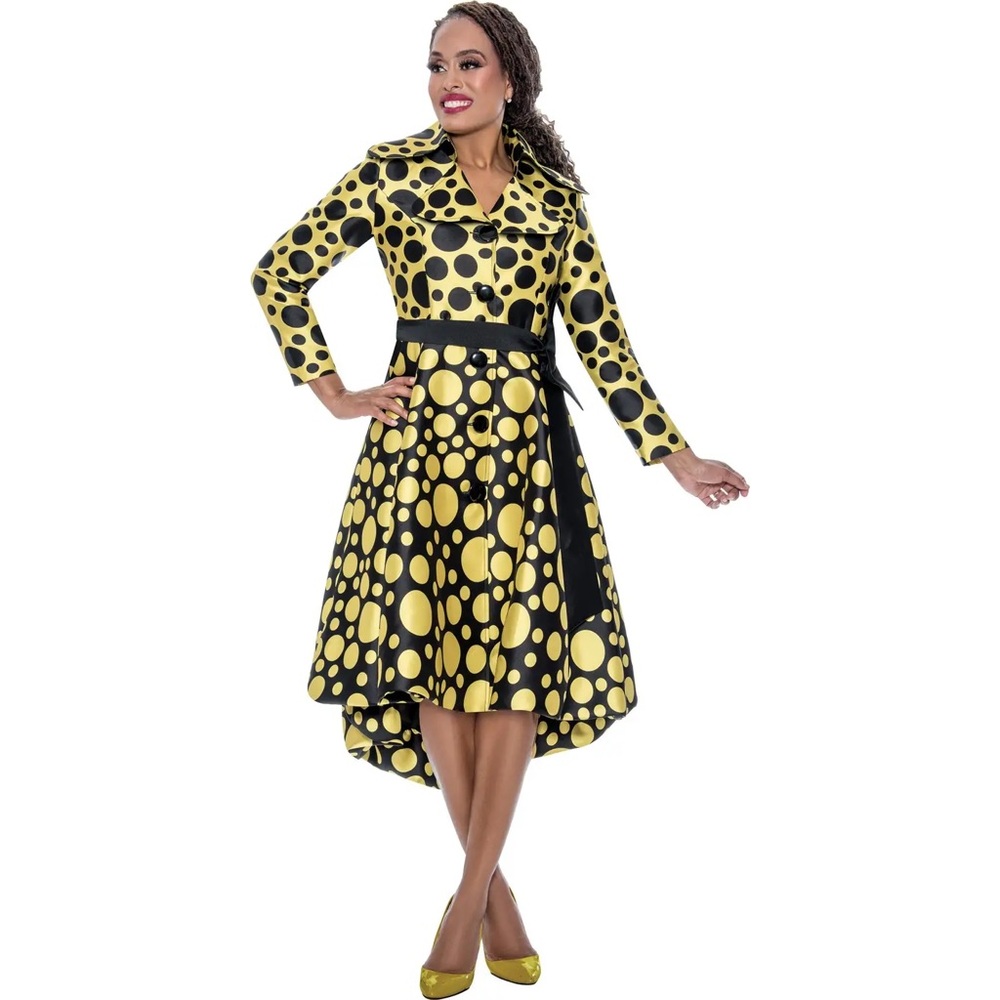 Dress By Nubiano Polka Dot Yellow and Black PDN100001
